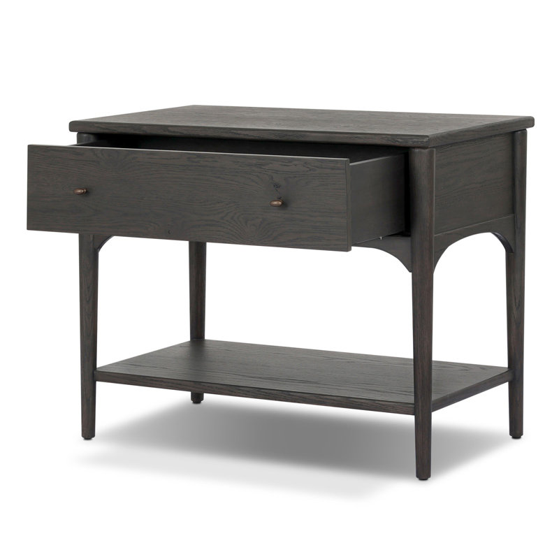 Lizzy 1 - Drawer Nightstand, Smoked Black Oak