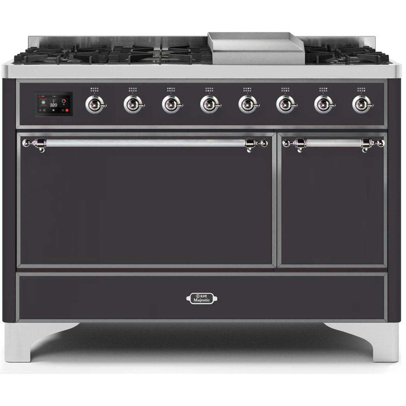 Majestic II 47.83" 5.02 Cu.Ft. Freestanding Dual Fuel with Griddle and Convection Oven, White/Copper, Natural Gas
