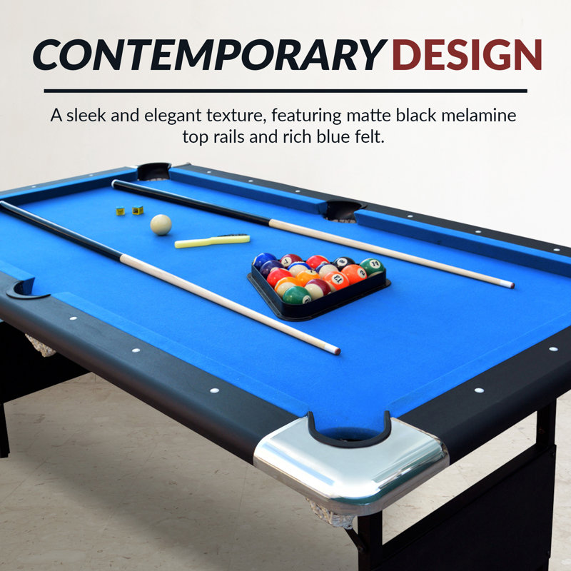 Hathaway Fairmont 6-Foot Blue Felt Portable Pool Table