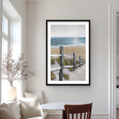 Doux bord de mer - décor de bord de mer mat encadré américain