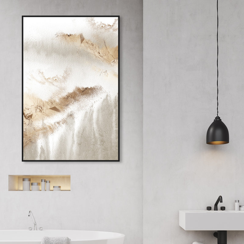 " Abstract Delicate Majestic ", Floater Framed Print, 30" H x 20" W , Black