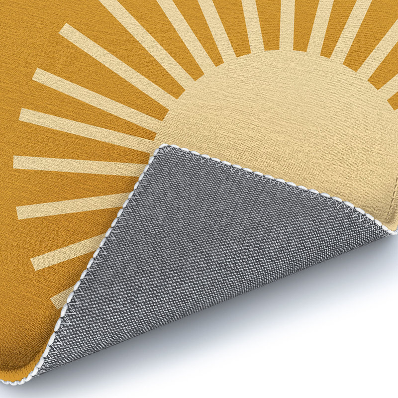 Jaune Tapis décoratif géométrique, Rectangle 2 pi x 3 pi