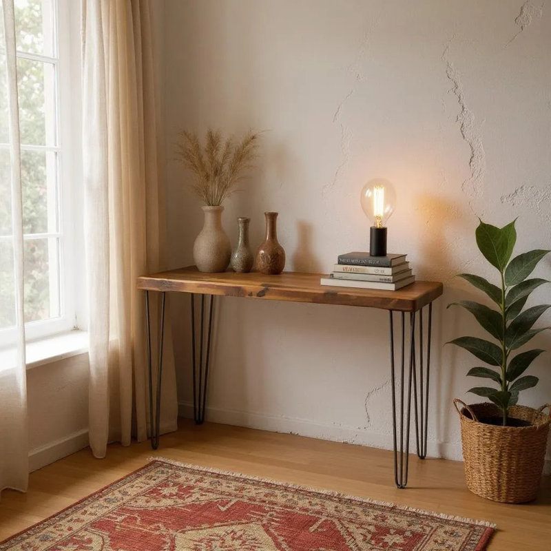 Reclaimed Wood Entry/Console Table with Hairpin Legs, 29.5" H x 48" W x 15" D