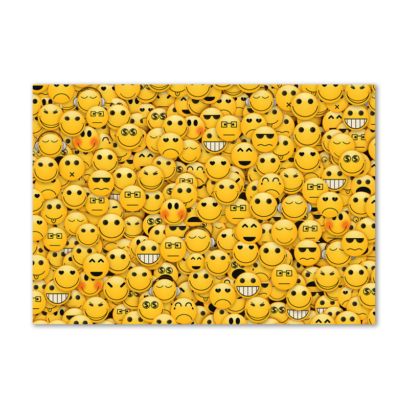 Emoticons - Wrapped Canvas Print