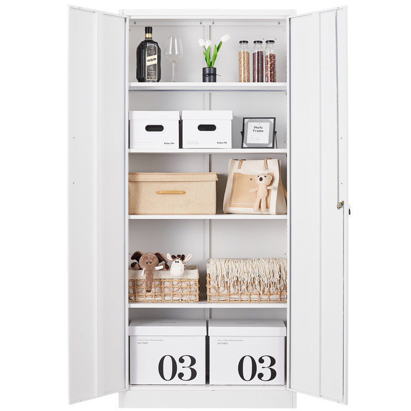 Single Storage Cabinet ( 70.87 " H x 31.5 " W x 15.7 " D), White
