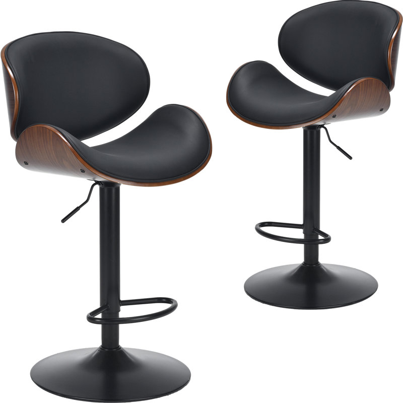 Tabourets de bar pivotants réglables avec similicuir, structure en métal pour la cuisine moderne
