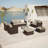 Shanden Wicker 5 - Person Patio Conversation Sets with Cushions