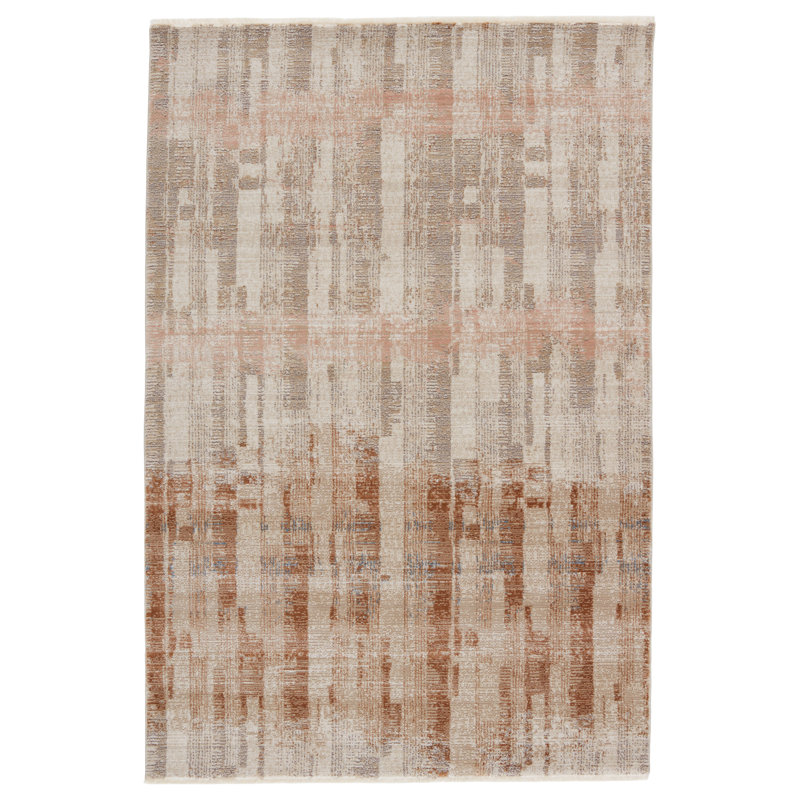 Tapis taupe à motif abstrait Sanaa, Rectangle 9 pi 6 po x 12 pi 7 po