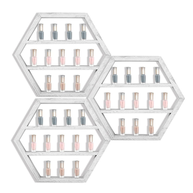 Rokiatou 3 Piece Hexagon Floating Shelf