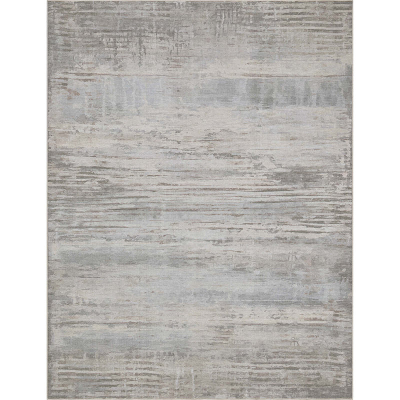 Nuzzo Havana Modern Geometric Lines Flat-Weave Beige Blue Area Rug, Rectangle 9'10" x 13'
