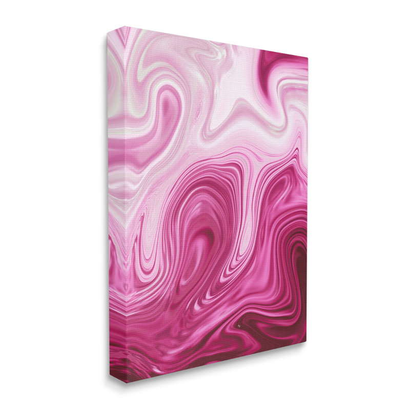 «Pink Marble Abstract Swirls» par Martina Pavlova, impression sur toile tendue, H 20 po x l 16 po x P 1,5 po