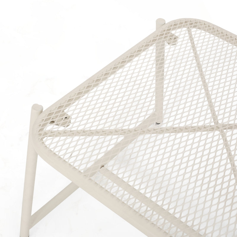 Outdoor Patio Side Table, 13.25" H x 18" W x 19.5" D, Matte White