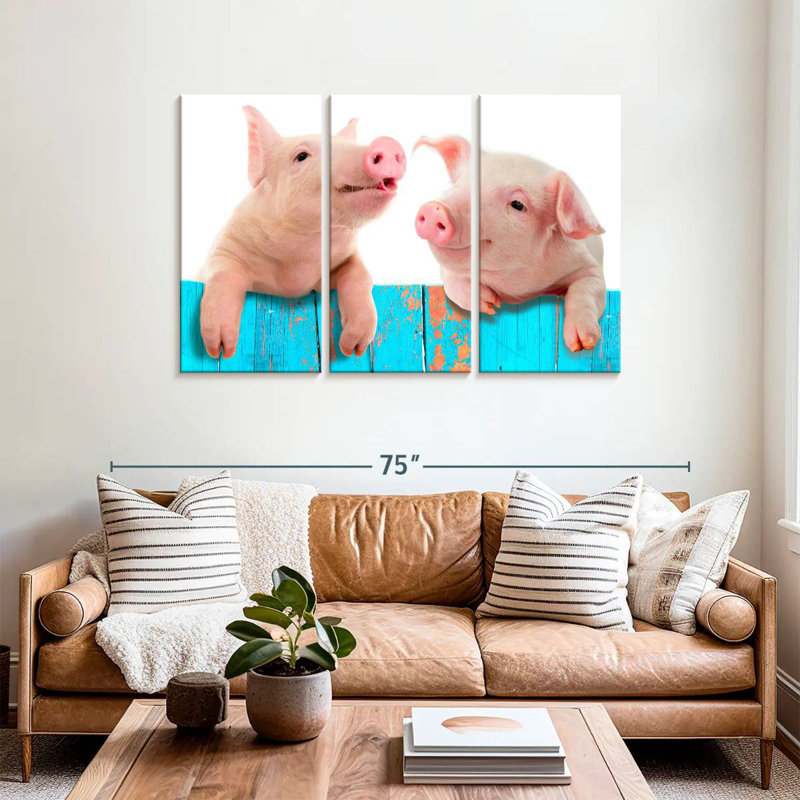 Fence Pigs, 36" H x 57" W
