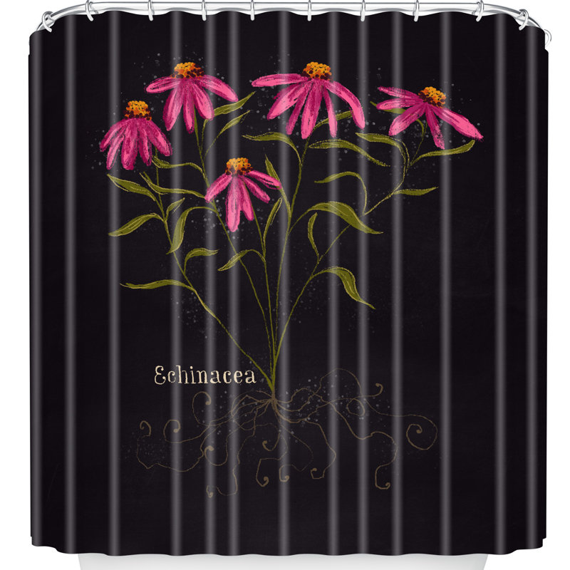 Rideau de douche simple echinacea