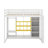 Twin Size Wood Loft Bed With Wardrobe, Shelves And Cabinet-41436624