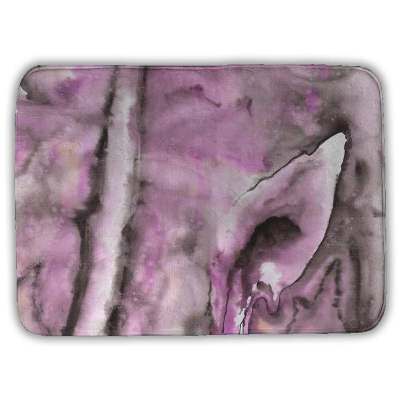Purple Bath Mat with Non-Slip Backing - Quick Dry Memory Foam Bathroom Rug - Absorbent - Modern Plush Spa-Style - Machine Washable
