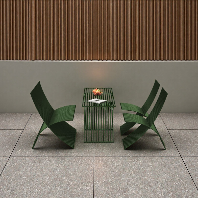 Ensemble de terrasse d'extérieur nordique moderne, Vert, H 27,56 po x L 47,24 po x l 19,89 po