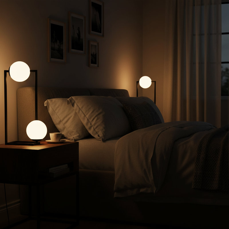 Lampe de table moderne 22 "à cadre carré" Velo ", Noir