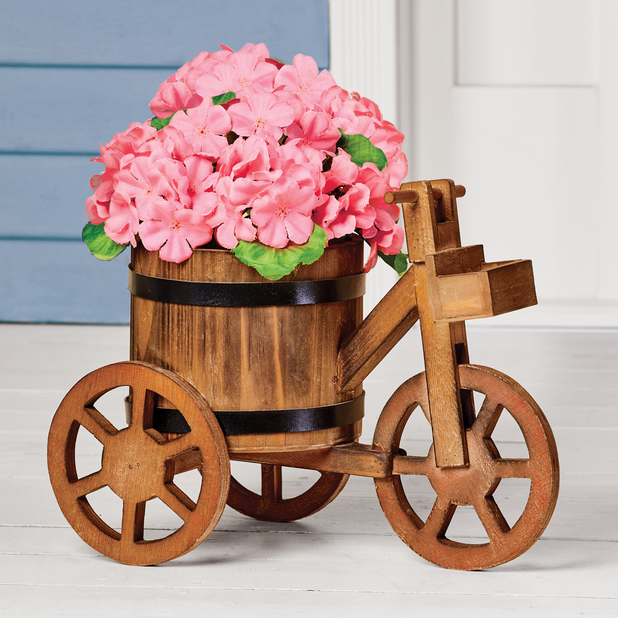 Vintage Rustic Bicycle Cart, Fish For Sale, Flower Arrangement