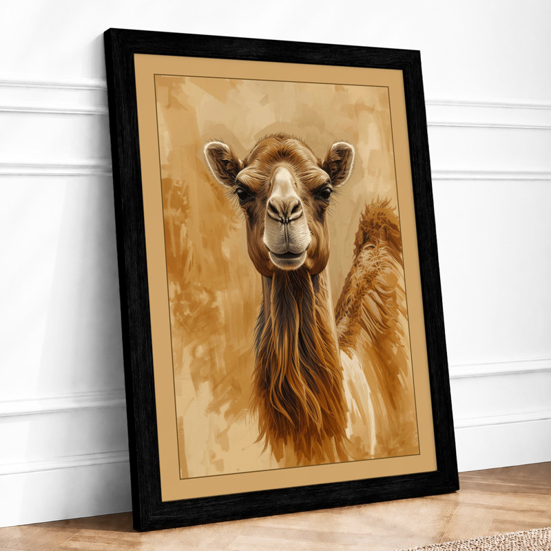 Camel Study Boho - Framed Print, A4 - 29.7 x 21.0 cm, Black