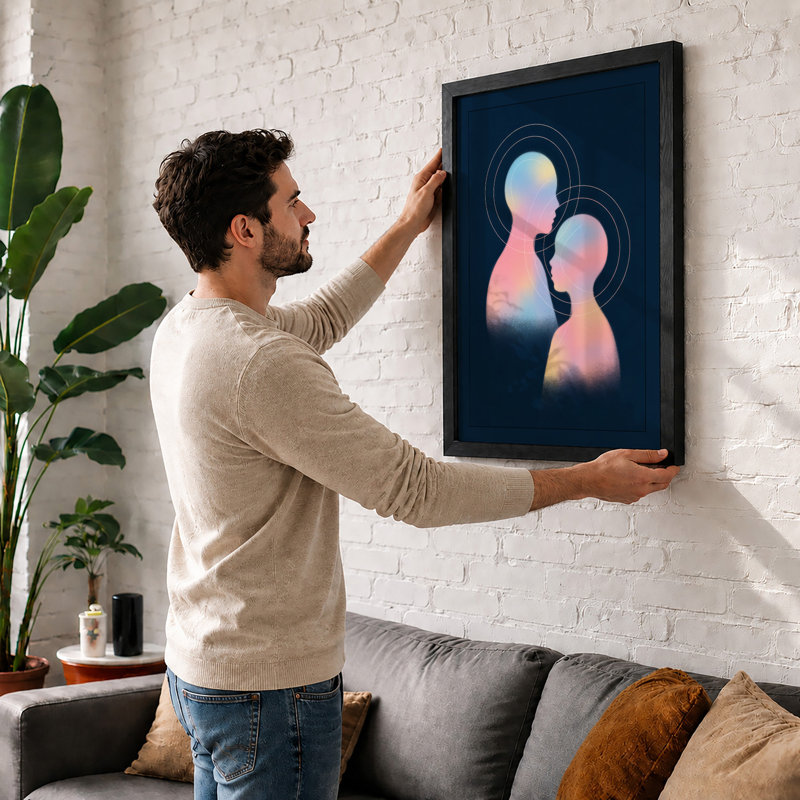 Minds Meeting Modern - Framed Print, A4 - 29.7 x 21.0 cm, White