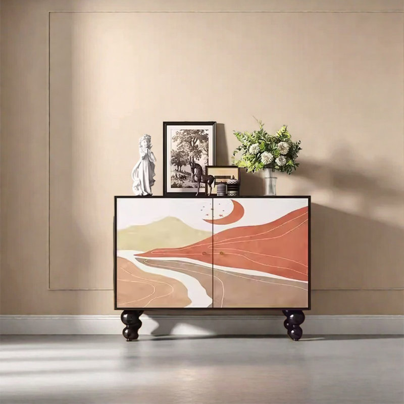 Armoire de rangement durable en noyer avec plateau spacieux