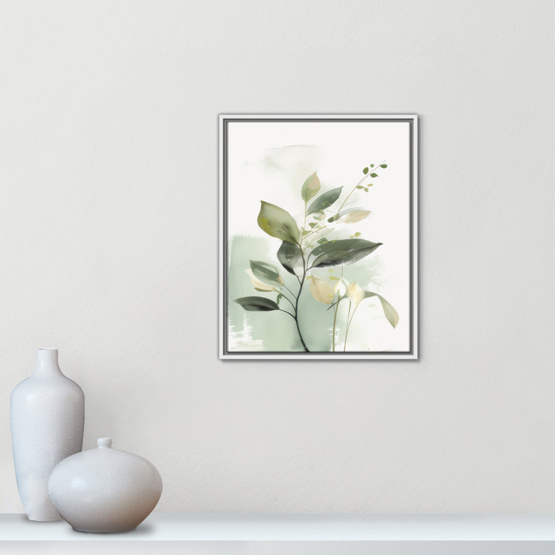 «Greenery Serenade II» par Irena Orlov, Toile avec cadre, Flotteur blanc, 17.5'' W x 21.5'' H