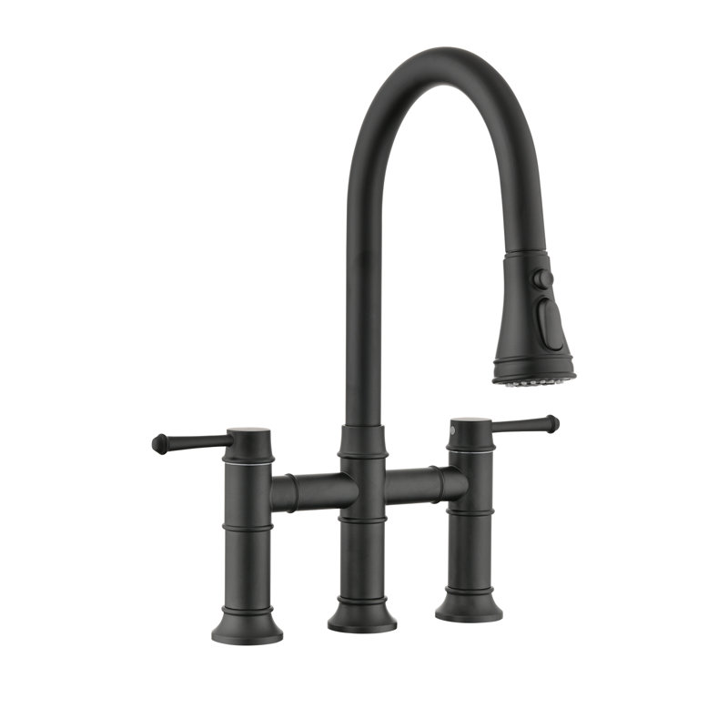 Robinet de cuisine rétractable Rainlex, Noir mat