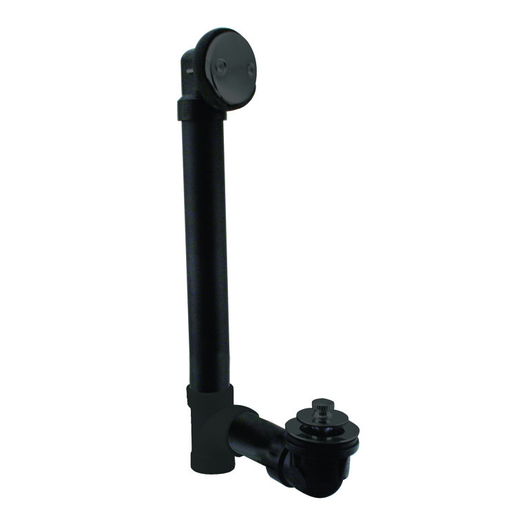 12" ABS Pull & Drain Bathtub Leg Drain Assembly with Two-Hole Overflow