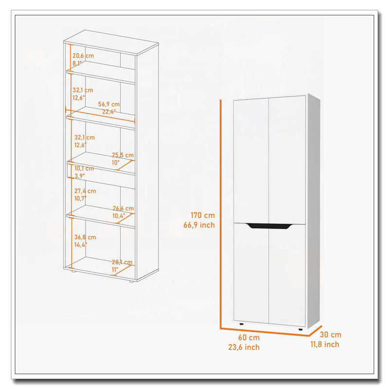 White 5-Shelf Kitchen Pantry