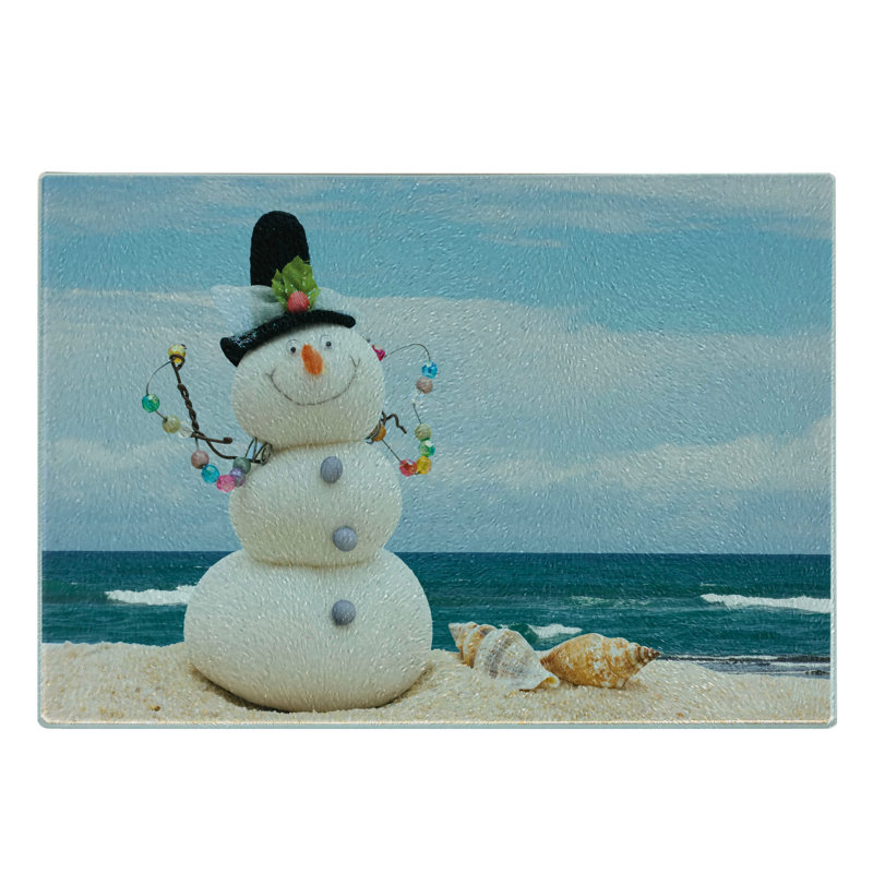 Multicolore planche à découper en verre trempé Ambesonne Snowman