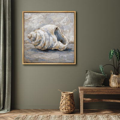 Œuvre de coquillage neutre de bord de mer, images de nature morte de plage minimale, impression sur toile encadrée