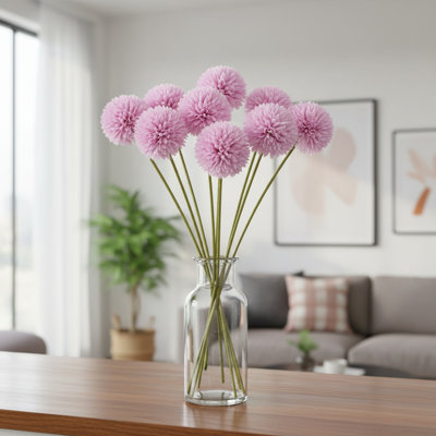 12Pcs Artificial Flower Balls, H:11.8" X W:2.36" Hydrangea Pompon Home Decor