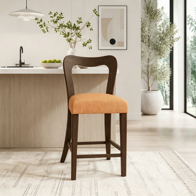 Ensemble de tabourets de bar, Caramel, noyer