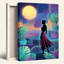 «Neon Tropical Silhouette», ensemble de 1 reproduction d'art sur toile tendue sur toile-15803538
