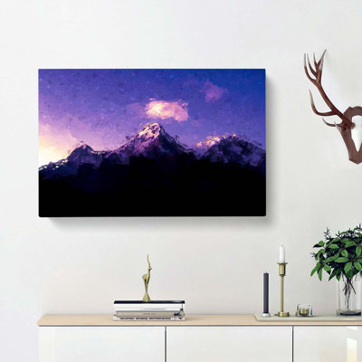 Mountains In Nepal At Night In Abstract - Wrapped Canvas