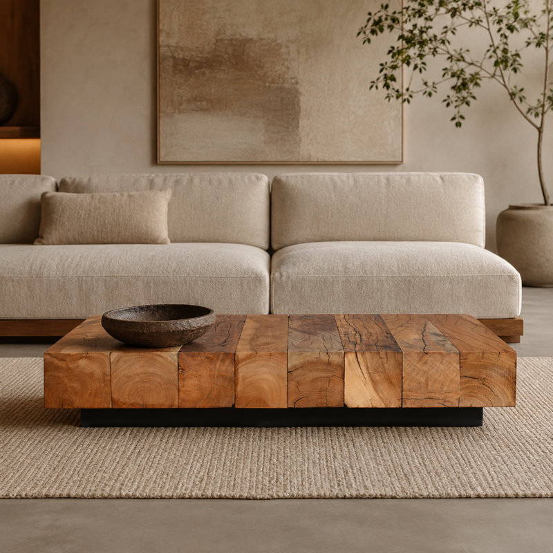 Caid Solid Wood Beam Coffee Table 