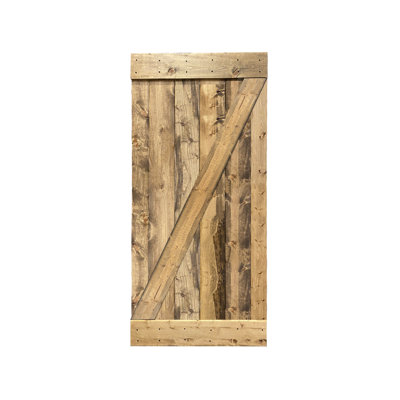 Porte de grange en bois lambrissé