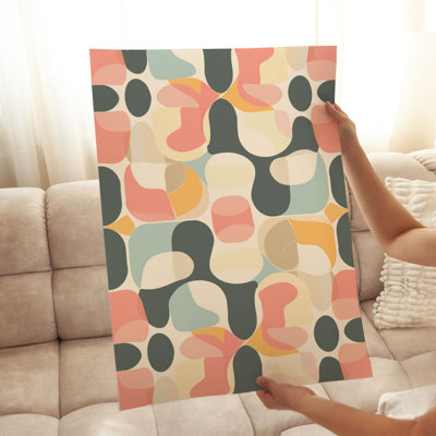 Abstrait rétro des années 70, motif hippie Groovy IV, reproduction d'art non encadrée