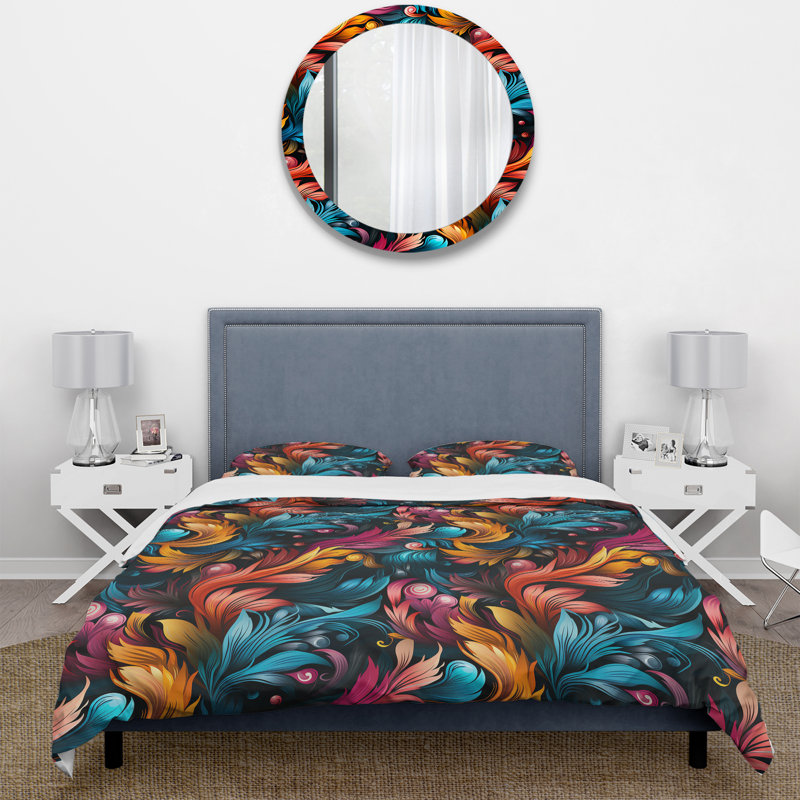 Ensemble de housse de couette artistique Boho, Housse de couette pour très grand lit et 2 très