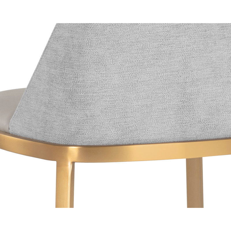 Dover Upholstered Stool with Metal Frame, Taupe, Counter Stool (25.5” Seat Height)
