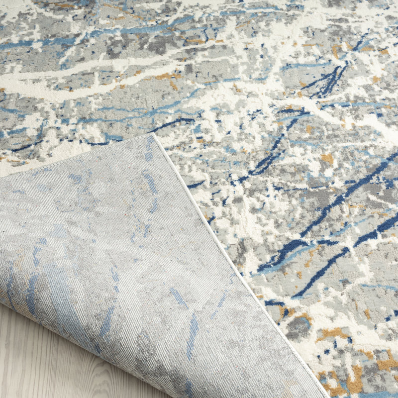 Area Rug in Grey, Rectangle 5'6" x 8'6"