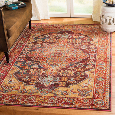 Tapis rubis/doré Lavine