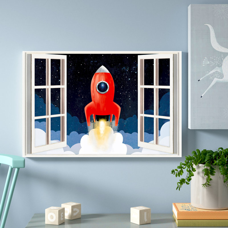 Art sur toile, fenêtre de fusée Cathleen, H 20 po x l 30 po x P 1,25 po