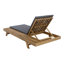 Chaise longue de patio en bois d'acacia Archer avec dossier réglable et coussin amovible-1829823084