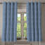 Rideau à œillets décoratif 2 panneaux Latitude 50 po, bleu pétrole / blanc-1464217448