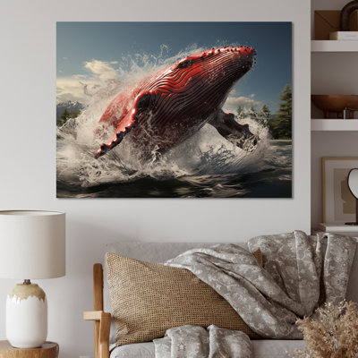 Impression sur toile encadrée, "Coastal baleines"