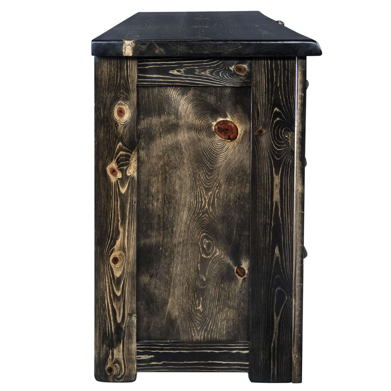 Commode 7 tiroirs Big Edge de la collection Big Sky avec teinture jacobine et laque transparente