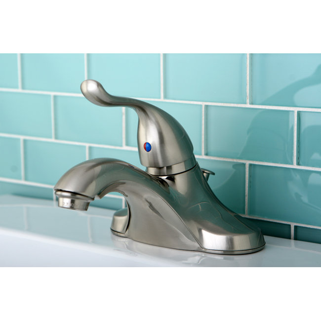 Robinet de salle de bain central à 4 trous à fixation sur le comptoir à 3 trous Kingston avec robinet escamotable en plastique Kingston