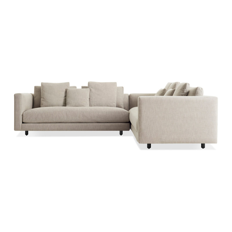 Hands Down Sectional, Camel Velvet/Sanford Navy, Left Hand Facing, Tofte Navy Polyester Blend